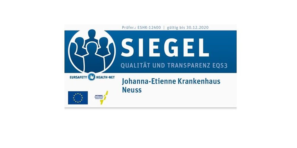 Zertifikat Siegel Qualität und Transparenz für das Johanna-Etienne Krankenhaus.