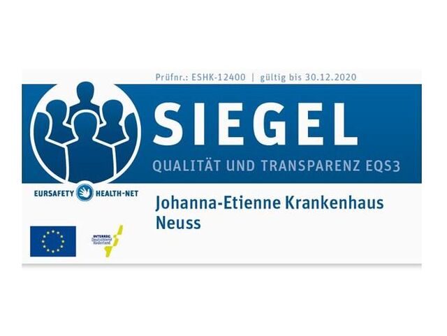 Zertifikat Siegel Qualität und Transparenz für das Johanna-Etienne Krankenhaus.